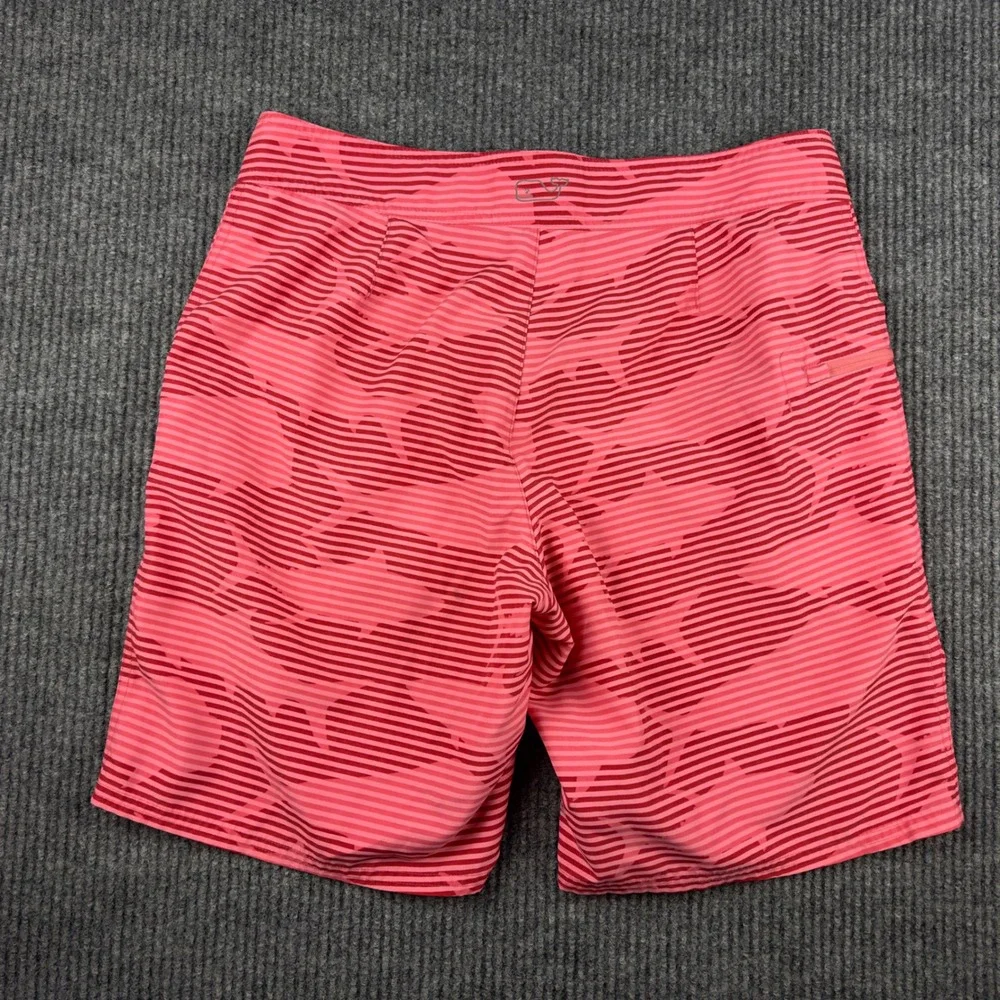 Vineyard Vines Mens Pink Shark Stripe Board Shorts Swim Trunks‎ 1M2023 Size 32